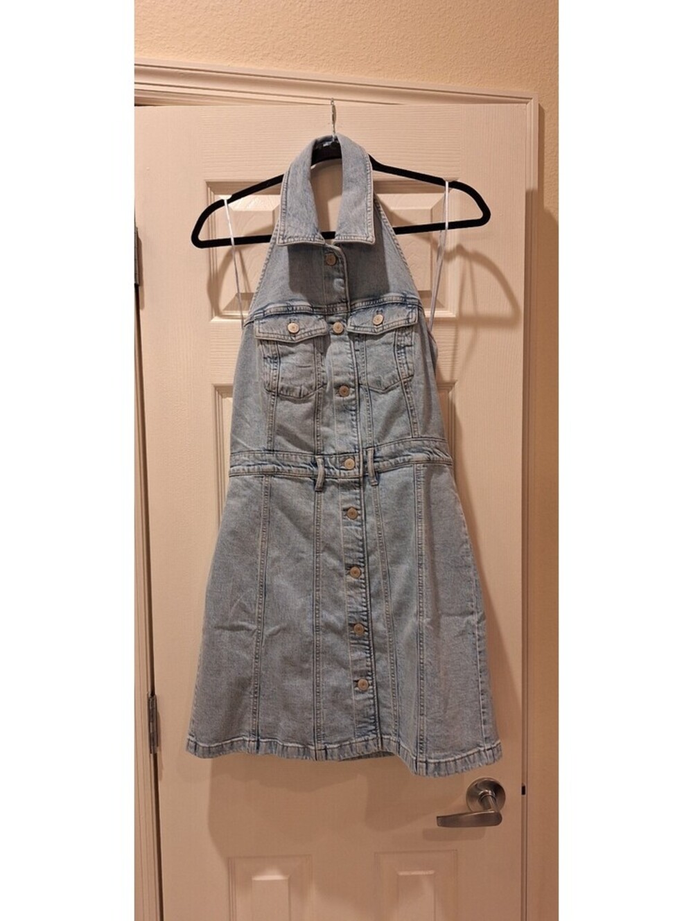 GAP - Light Wash Denim Halter Mini Dress - Medium NWT